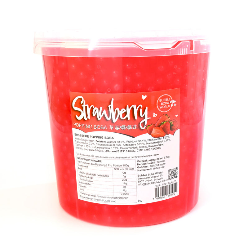 Strawberry Popping Boba - 3.2kg